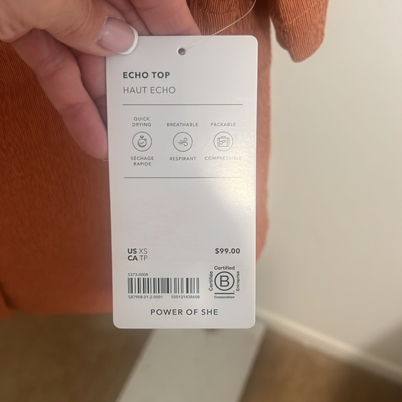 NWT Athleta Echo Top Button Down Quick Dry Breathable Boxy Retro 70s Outdoor - Picture 6 of 6